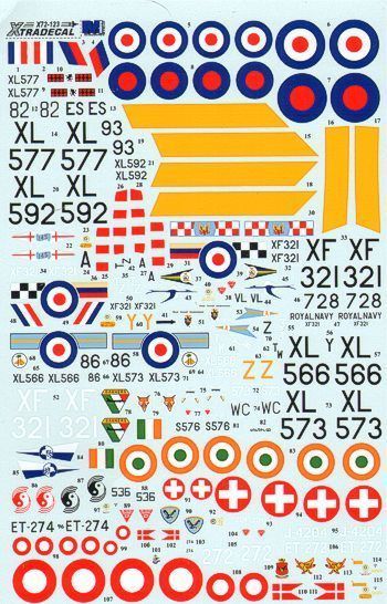 Xtradecal 72123 1:72 Hawker Hunter T.7 Two Seaters