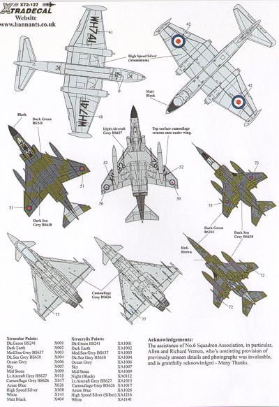 Xtradecal 72127 1:72 RAF 6 Squadron History 1931-2010