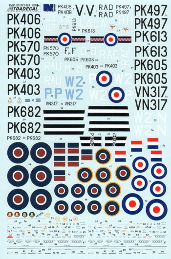 Xtradecal 72128 1:72 Supermarine Spitfire F.22