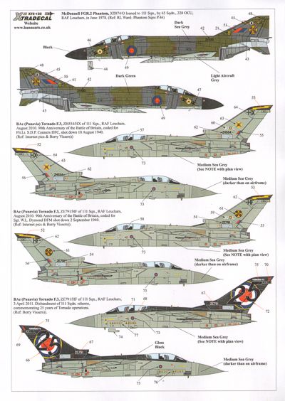 Xtradecal 72132 1:72 RAF 111 Squadron History 1918 - 2011