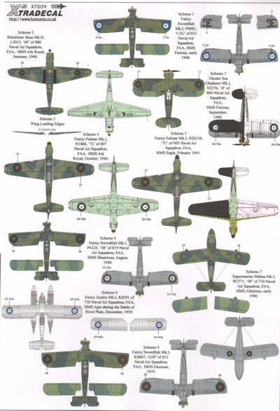 Xtradecal 72134 1:72 Fleet Air Arm (FAA) Selection 1939-41