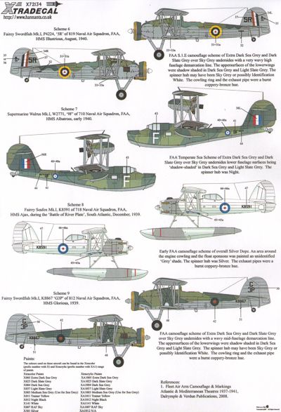 Xtradecal 72134 1:72 Fleet Air Arm (FAA) Selection 1939-41