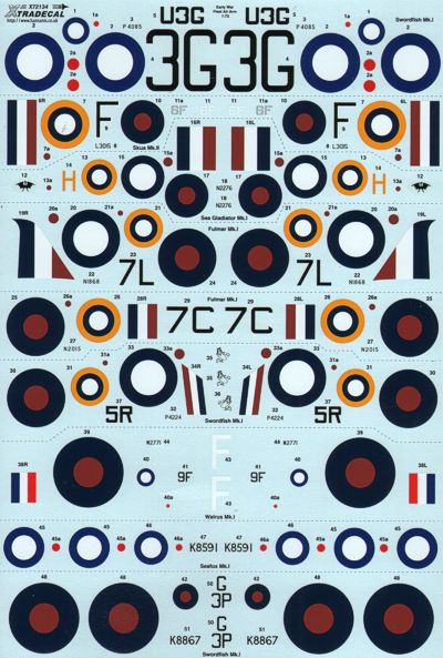 Xtradecal 72134 1:72 Fleet Air Arm (FAA) Selection 1939-41