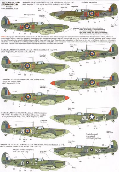 Xtradecal 72135 1:72 Supermarine Seafire Mk.II/III/XV/XVII