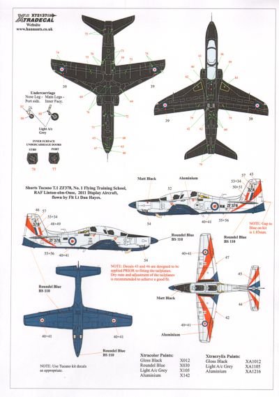 Xtradecal 72137 1:72 RAF Display Aircraft 1993 and 2011