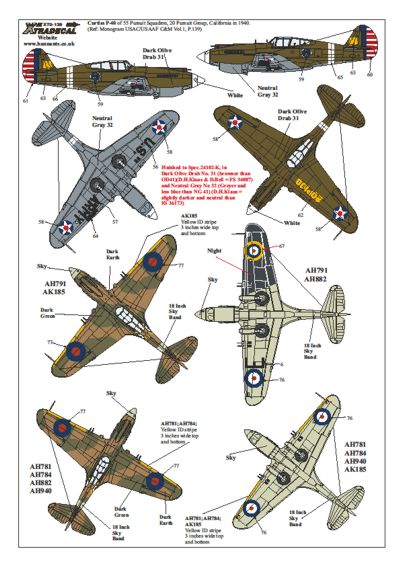 Xtradecal 72139 1:72 Curtiss P-40B Tomahawk