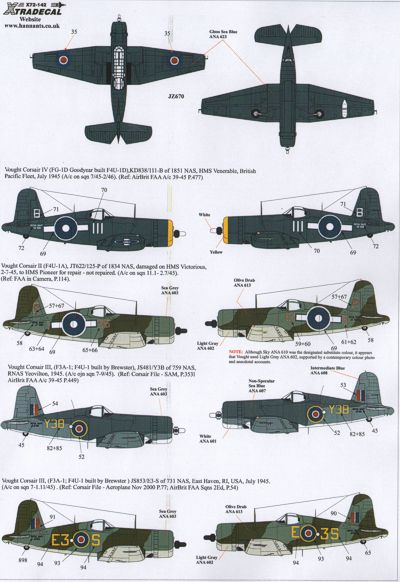 Xtradecal X72142 1:72 Yanks with Roundels Part 3 U.S. Aircraft in the Fleet Air Arm