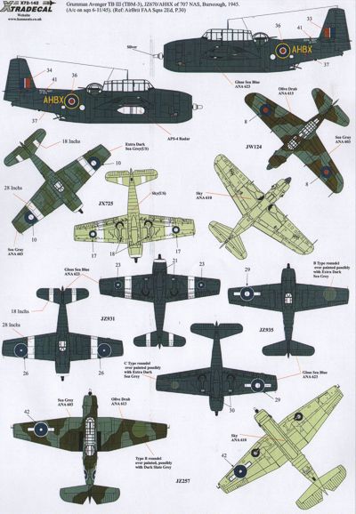 Xtradecal 72142 1:72 Yanks with Roundels U.S. Aircraft in the FAA Part 3