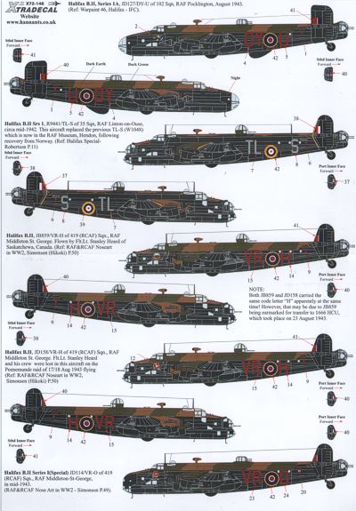 Xtradecal 72146 1:72 Handley-Page Halifax B.II Series 1A/Special