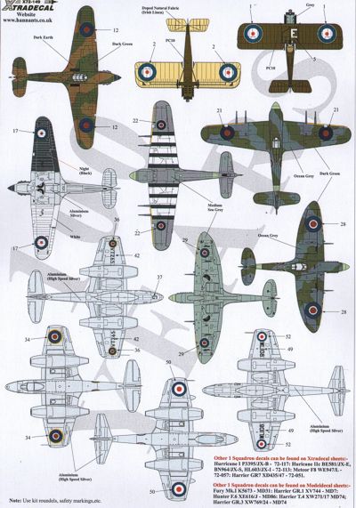 Xtradecal 72149 1:72 RAF No 1 Squadron 100 Years