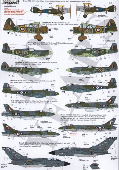 Xtradecal 72150 1:72 RAF No 2 Squadron History 1920-2002