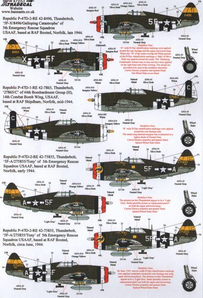 Xtradecal 72153 1:72 Republic P-47D Thunderbolts