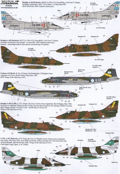 Xtradecal 72154 1:72 Falklands War 1982 Argentina