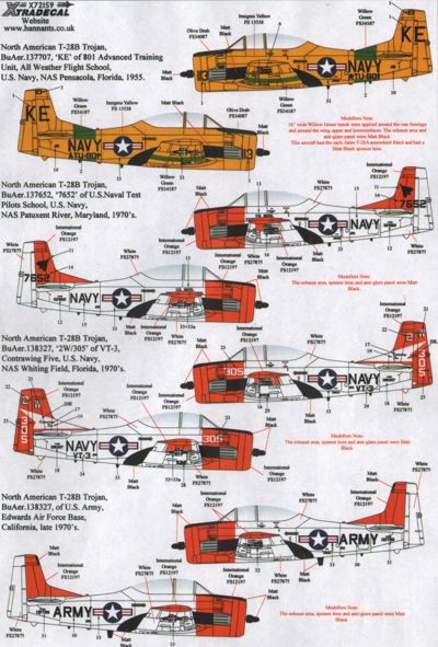 Xtradecal 72159 1:72 North-American T-28B/C Trojan