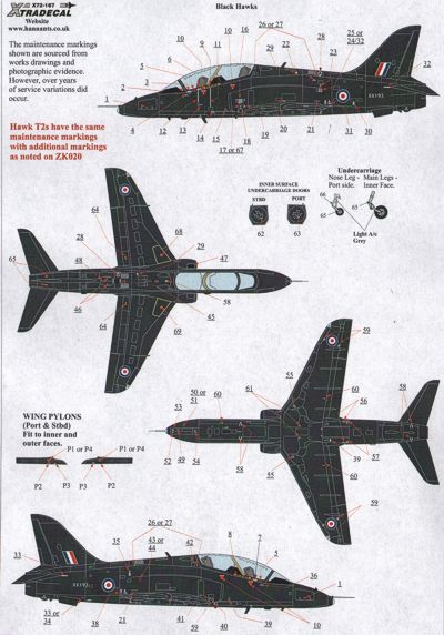 Xtradecal 72167 1:72 BAe Hawks in Black