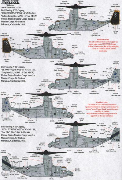 Xtradecal 72170 1:72 Bell-Boeing MV-22B Osprey