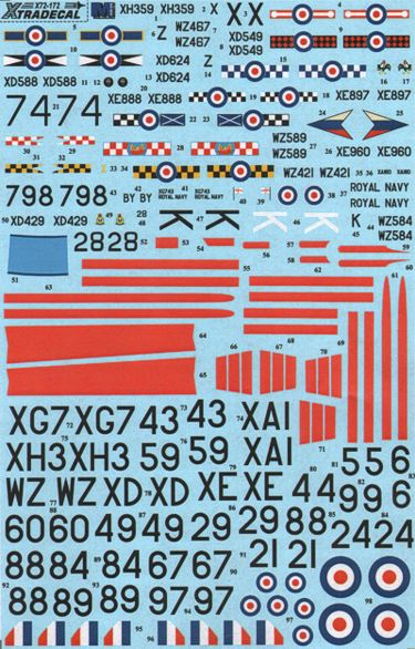 Xtradecal 72172 1:72 de Havilland Vampire T.11 UK Part 1