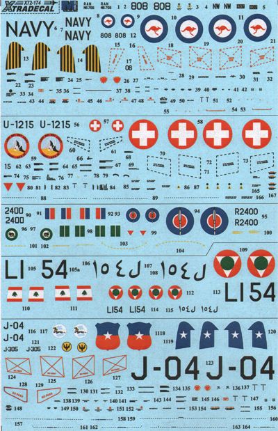 Xtradecal 72174 1:72 de Havilland Vampire T.55 Overseas Operators Part 2