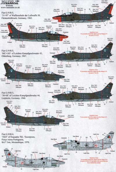 Xtradecal 72175 1:72 Fiat G.91R/3