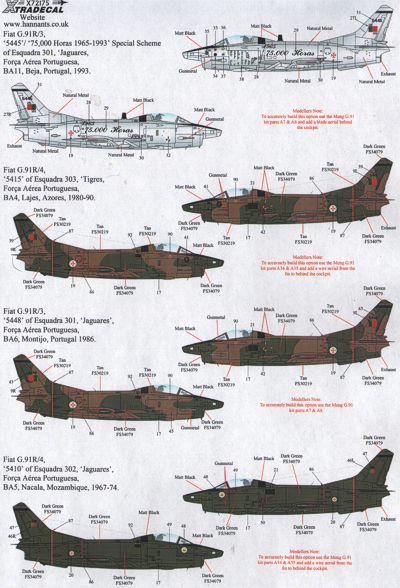 Xtradecal 72175 1:72 Fiat G.91R/3