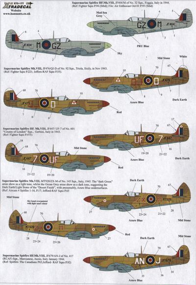 Xtradecal 72177 1:72 Supermarine Spitfire Mk.VIII