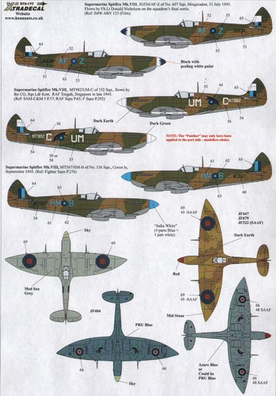 Xtradecal 72177 1:72 Supermarine Spitfire Mk.VIII