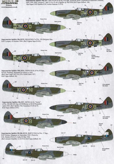 Xtradecal 72178 1:72 Supermarine Spitfire Mk.XIV