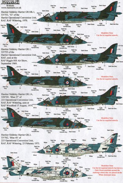 Xtradecal 72181 1:72 BAe Harrier GR.1