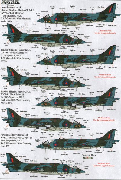 Xtradecal 72181 1:72 BAe Harrier GR.1