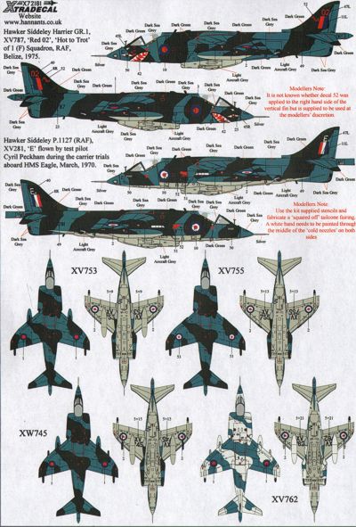 Xtradecal 72181 1:72 BAe Harrier GR.1