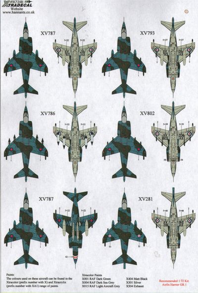 Xtradecal 72181 1:72 BAe Harrier GR.1