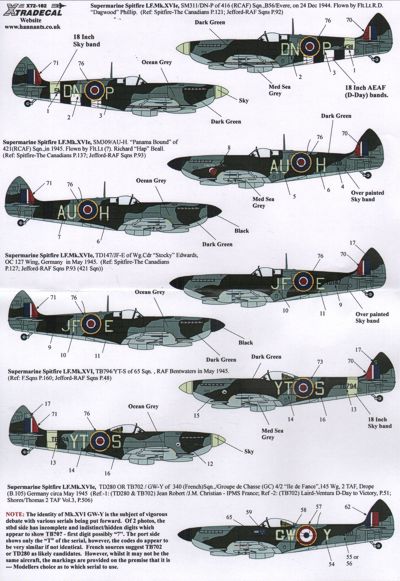 Xtradecal 72182 1:72 Supermarine Spitfire Mk.XVIe