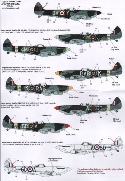 Xtradecal 72182 1:72 Supermarine Spitfire Mk.XVIe