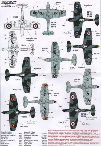 Xtradecal 72182 1:72 Supermarine Spitfire Mk.XVIe