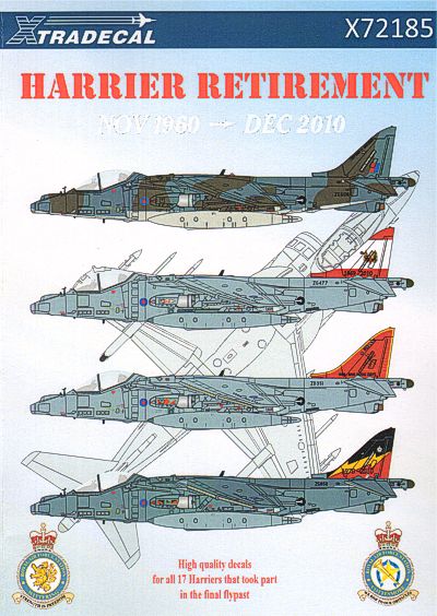 Xtradecal 72185 1:72 UK Air Arm Update Harrier Retirement