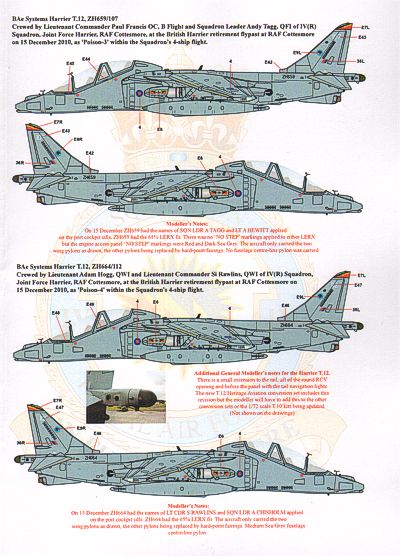 Xtradecal 72185 1:72 UK Air Arm Update Harrier Retirement