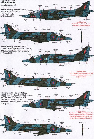 Xtradecal 72186 1:72 BAe Harrier GR.3