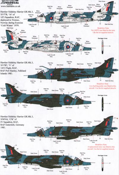 Xtradecal 72186 1:72 BAe Harrier GR.3