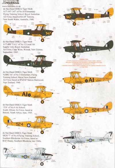 Xtradecal 72190 1:72 de Havilland DH.82A Tiger Moth