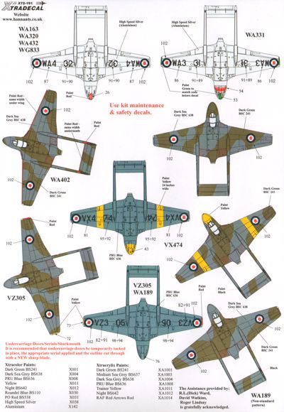 Xtradecal 72191 1:72 de Havilland Vampire F.3/FB.5