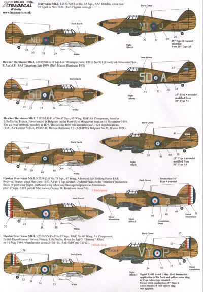 Xtradecal 72193 1:72 Hawker Hurricane Mk.I Early with Fabric Wing