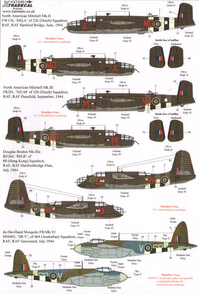 Xtradecal 72195 1:72 D-Day 70th Anniversary June 1944-2014 RAF Multi Engine Aircraft & Glider Part 2