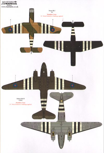 Xtradecal 72195 1:72 D-Day 70th Anniversary June 1944-2014 RAF Multi Engine Aircraft & Glider Part 2