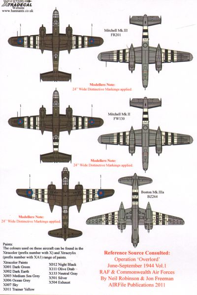 Xtradecal 72195 1:72 D-Day 70th Anniversary June 1944-2014 RAF Multi Engine Aircraft & Glider Part 2