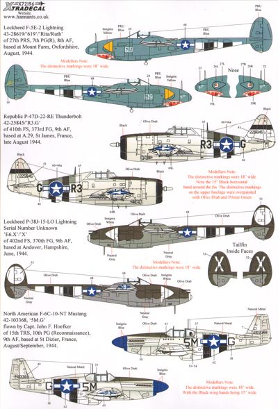 Xtradecal 72196 1:72 D-Day 70th Anniversary June 1944 US Army 8th & 9th Air Forces Part 3