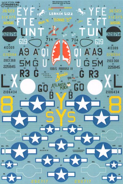 Xtradecal 72196 1:72 D-Day 70th Anniversary June 1944 US Army 8th & 9th Air Forces Part 3