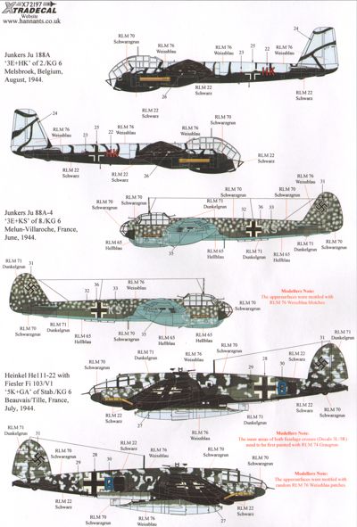 Xtradecal 72197 1:72 D-Day 70th Anniversary June 1944-2014 Luftflotte 3