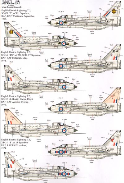 Xtradecal 72200 1:72 BAC/EE Lightning T.4/T.5 Part 1