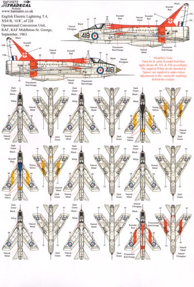 Xtradecal 72200 1:72 BAC/EE Lightning T.4/T.5 Part 1