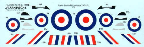 Xtradecal 72200 1:72 BAC/EE Lightning T.4/T.5 Part 1